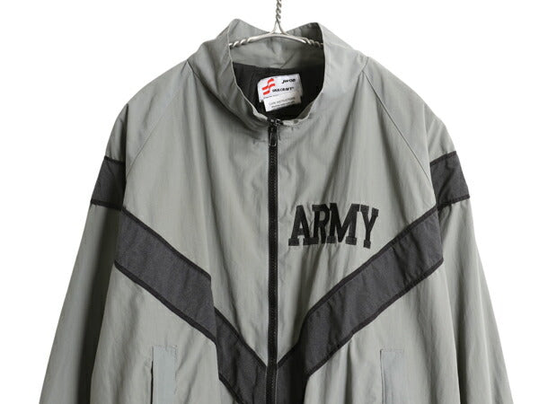 90s 米軍実物 US ARMY ナイロン トレーニング ジャケット SMALL SHORT 99年製 オールド ミリタリー IPFU 軍物 ブルゾン ジャンパー グレー
