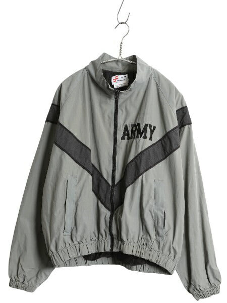 90s 米軍実物 US ARMY ナイロン トレーニング ジャケット SMALL SHORT 99年製 オールド ミリタリー IPFU 軍物 ブルゾン ジャンパー グレー