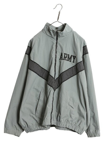 00s 米軍実物 US ARMY ナイロン トレーニング ジャケット X-LARGE SHORT / 03年製 オールド ミリタリー IPFU 軍物 大きいサイズ ジャンパー