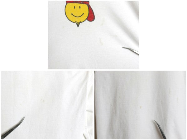 90s ★ スマイル スケーター イラスト プリント 長袖 Tシャツ メンズ XL / オールド ニコちゃん キャラクター ロンT スケート 大きいサイズ