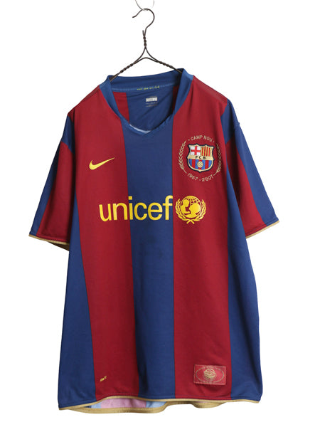 00s ☆ ナイキ バルセロナ サッカー ユニフォーム メンズ L / オールド 07 08 当時物 ラリーガ スペイン ホーム フットボール ストライプ