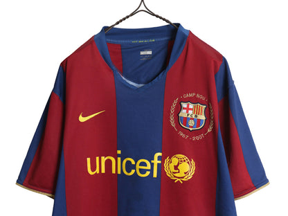 00s ☆ ナイキ バルセロナ サッカー ユニフォーム メンズ L / オールド 07 08 当時物 ラリーガ スペイン ホーム フットボール ストライプ