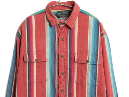 80s 90s ★ ポロカントリー ラルフローレン 長袖 フランネル シャツ メンズ XL ヴィンテージ ポロ ネルシャツ ネイティブ ストライプ ラグ