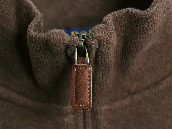 ポロ ラルフローレン ハーフジップ スウェット メンズ L プルオーバー コットン ニット ストレッチ ワンポイント ポニー刺繍 ハイネック 茶