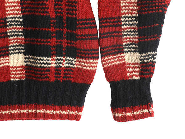 90s ★ ポロ ラルフローレン ウール ニット セーター メンズ S 程/ オールド タータン チェック フェアアイル ノルディック マルチカラー