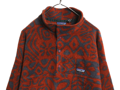 90s USA製 ★ パタゴニア ライトウェイト シンチラ スナップT メンズ XL 95年製 オールド フリース プルオーバー ジャケット ブルゾン 総柄