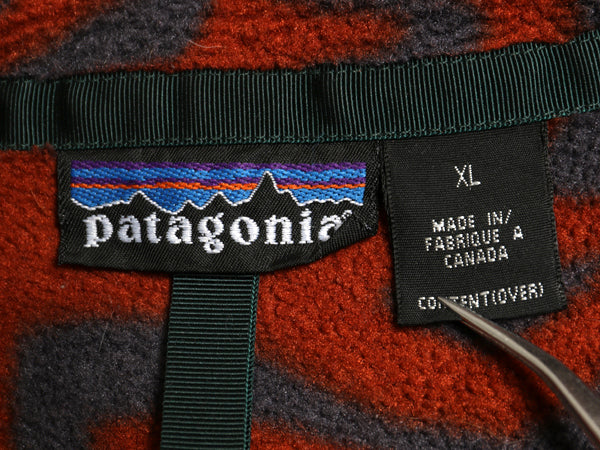 90s USA製 ★ パタゴニア ライトウェイト シンチラ スナップT メンズ XL 95年製 オールド フリース プルオーバー ジャケット ブルゾン 総柄