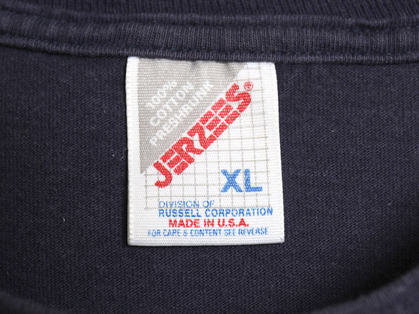 90s USA製 ジャージーズ 無地 半袖 Tシャツ メンズ XL / オールド ヘビーウェイト コットン カットソー ブランク トップス 大きいサイズ 紺