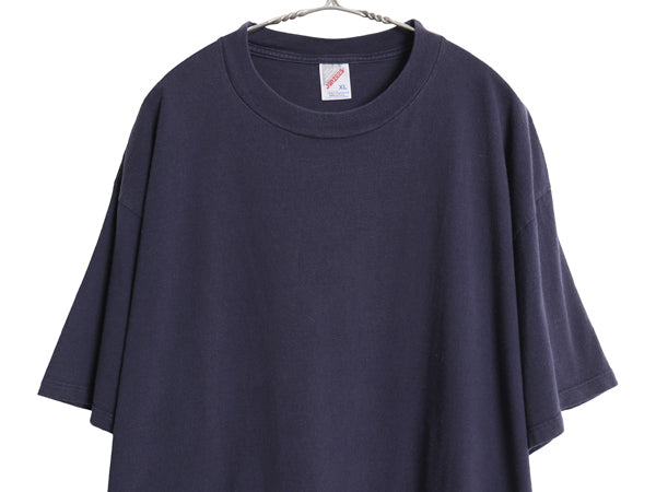 90s USA製 ジャージーズ 無地 半袖 Tシャツ メンズ XL / オールド ヘビーウェイト コットン カットソー ブランク トップス 大きいサイズ 紺