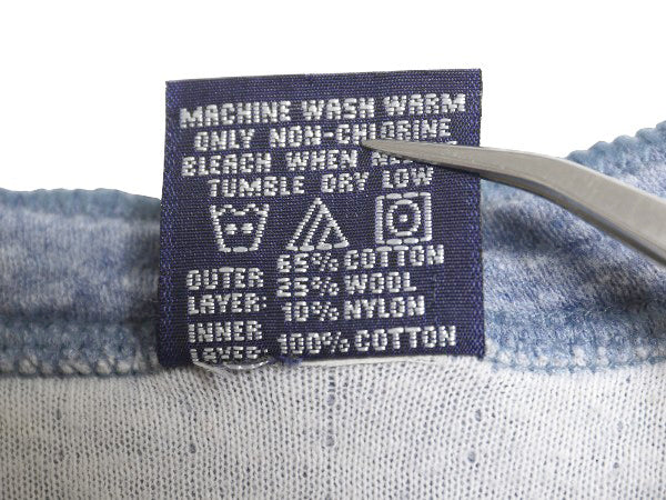 90s USA製 デュオフォールド ヘンリーネック 長袖 Tシャツ メンズ L オールド ロンT 2レイヤー アンダーシャツ 無地 インナー カットソー