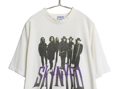 90s USA製 レーナードスキナード 両面 イラスト プリント Tシャツ メンズ XL オールド 当時物 オフィシャル バンド ロック 大きいサイズ 白