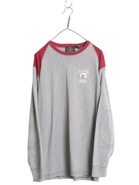 ポロジーンズ ラルフローレン 長袖 Tシャツ メンズ L ポロ ロンT ベースボール ロングスリーブ カットソー ワンポイント ツートン ゆったり