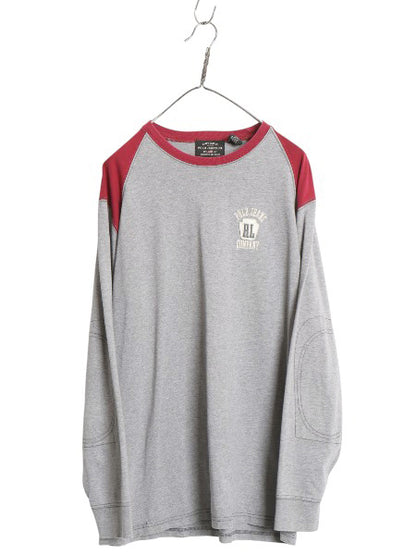 ポロジーンズ ラルフローレン 長袖 Tシャツ メンズ L ポロ ロンT ベースボール ロングスリーブ カットソー ワンポイント ツートン ゆったり