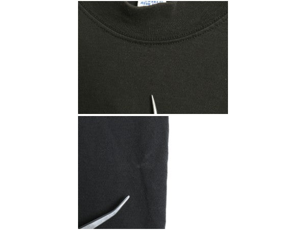 90s USA製 ラッセル モックネック 長袖Tシャツ メンズ XL 古着 オールド ロンT  無地 ヘビーウェイト コットン カットソー 大きいサイズ 黒