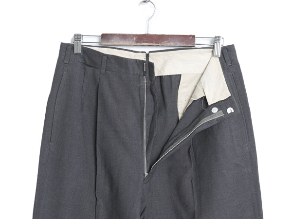60s ウール スラックス パンツ メンズ 実寸 32 31 / 古着 ヴィンテージ ツータック ストレート トラウザー きれいめ シンプル タロン 濃灰