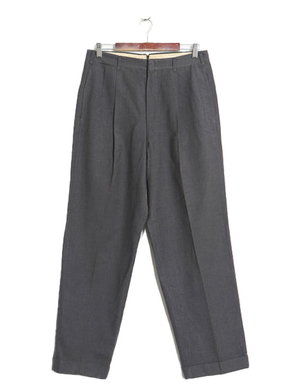 60s ウール スラックス パンツ メンズ 実寸 32 31 / 古着 ヴィンテージ ツータック ストレート トラウザー きれいめ シンプル タロン 濃灰