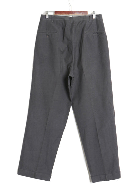 60s ウール スラックス パンツ メンズ 実寸 32 31 / 古着 ヴィンテージ ツータック ストレート トラウザー きれいめ シンプル タロン 濃灰