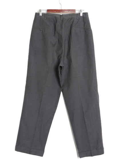 60s ウール スラックス パンツ メンズ 実寸 32 31 / 古着 ヴィンテージ ツータック ストレート トラウザー きれいめ シンプル タロン 濃灰