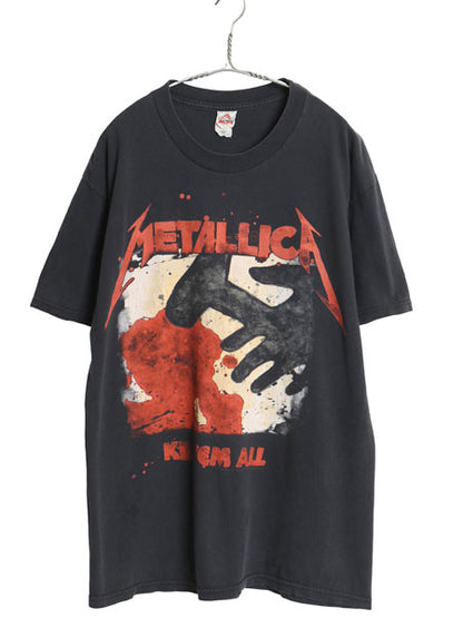 00s メタリカ イラスト プリント ツアー Tシャツ メンズ L 古着 オールド オフィシャル バンド ロック メタル 両面 グラフィック アート 黒