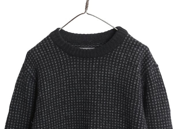 エルエルビーン シグネチャー バースアイ ニット セーター メンズ L アウトドア ウール ノルディック 総柄 ツートン ブラック 灰 ゆったり