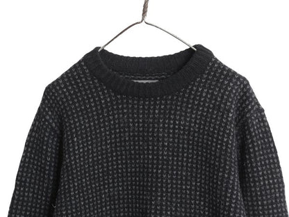 エルエルビーン シグネチャー バースアイ ニット セーター メンズ L アウトドア ウール ノルディック 総柄 ツートン ブラック 灰 ゆったり