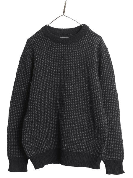 エルエルビーン シグネチャー バースアイ ニット セーター メンズ L アウトドア ウール ノルディック 総柄 ツートン ブラック 灰 ゆったり