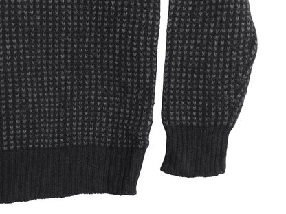 エルエルビーン シグネチャー バースアイ ニット セーター メンズ L アウトドア ウール ノルディック 総柄 ツートン ブラック 灰 ゆったり