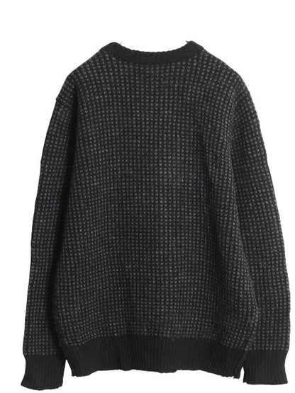 エルエルビーン シグネチャー バースアイ ニット セーター メンズ L アウトドア ウール ノルディック 総柄 ツートン ブラック 灰 ゆったり