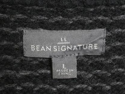 エルエルビーン シグネチャー バースアイ ニット セーター メンズ L アウトドア ウール ノルディック 総柄 ツートン ブラック 灰 ゆったり