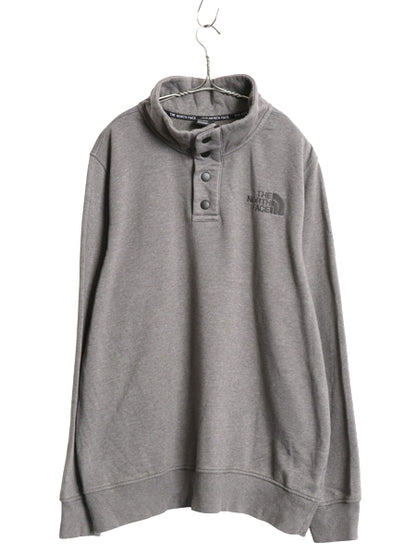ノースフェイス ハイネック スウェット メンズ XL / アウトドア スナップ トレーナー プルオーバー ワンポイント 裏起毛 大きいサイズ 薄手
