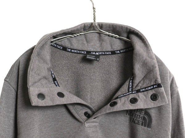 ノースフェイス ハイネック スウェット メンズ XL / アウトドア スナップ トレーナー プルオーバー ワンポイント 裏起毛 大きいサイズ 薄手