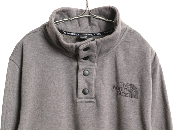 ノースフェイス ハイネック スウェット メンズ XL / アウトドア スナップ トレーナー プルオーバー ワンポイント 裏起毛 大きいサイズ 薄手
