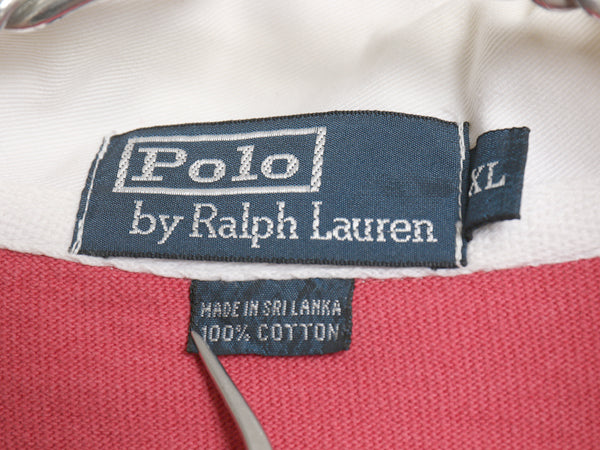 90s ポロ ラルフローレン ボーダー 長袖 ラガーシャツ メンズ XL / 古着 オールド ラグビー 長袖シャツ ポロシャツ 大きいサイズ ツートン