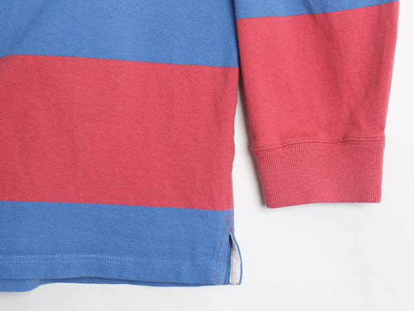 90s ポロ ラルフローレン ボーダー 長袖 ラガーシャツ メンズ XL / 古着 オールド ラグビー 長袖シャツ ポロシャツ 大きいサイズ ツートン