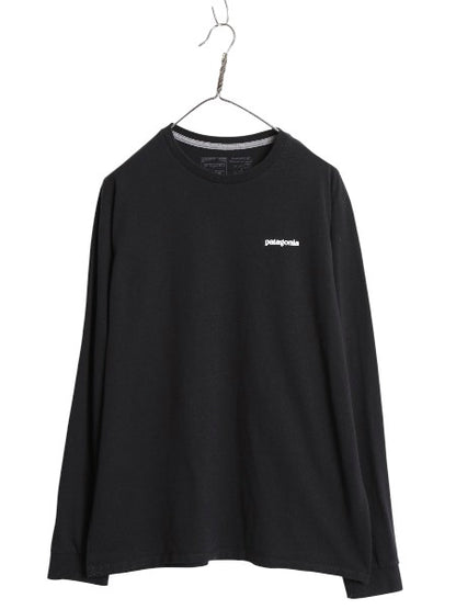 パタゴニア 両面 プリント 長袖 Tシャツ メンズ L 21年製 アウトドア ロンT ロングスリーブ P6 バックプリント ボックスロゴ カットソー 黒