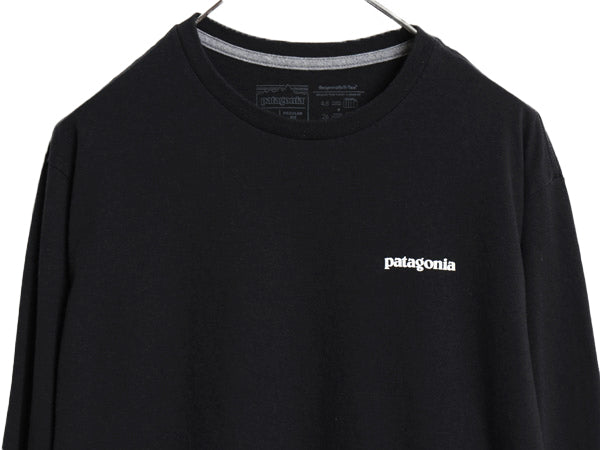 パタゴニア 両面 プリント 長袖 Tシャツ メンズ L 21年製 アウトドア ロンT ロングスリーブ P6 バックプリント ボックスロゴ カットソー 黒