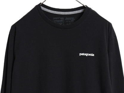 パタゴニア 両面 プリント 長袖 Tシャツ メンズ L 21年製 アウトドア ロンT ロングスリーブ P6 バックプリント ボックスロゴ カットソー 黒