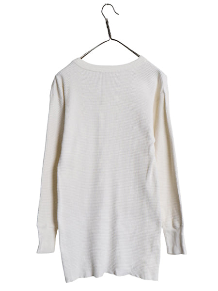 60s USA製 フルーツオブザルーム 長袖 サーマル Tシャツ メンズ L / ヴィンテージ 100％ コットン アンダーシャツ ワッフル ロンT 無地 白