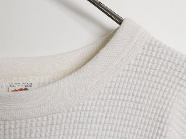 60s USA製 フルーツオブザルーム 長袖 サーマル Tシャツ メンズ L / ヴィンテージ 100％ コットン アンダーシャツ ワッフル ロンT 無地 白