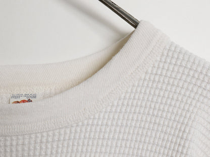 60s USA製 フルーツオブザルーム 長袖 サーマル Tシャツ メンズ L / ヴィンテージ 100％ コットン アンダーシャツ ワッフル ロンT 無地 白
