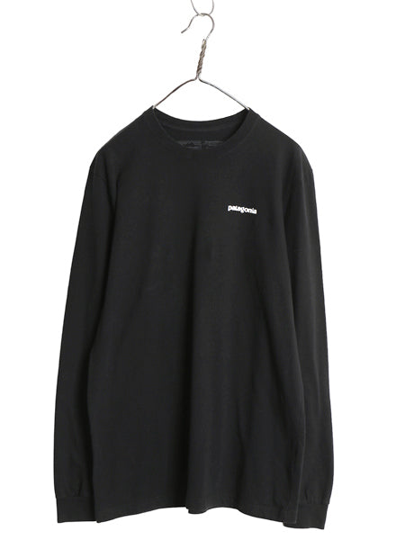パタゴニア 両面 プリント 長袖 Tシャツ メンズ M 19年製 アウトドア ロンT ロングスリーブ P6 バックプリント ボックスロゴ カットソー 黒