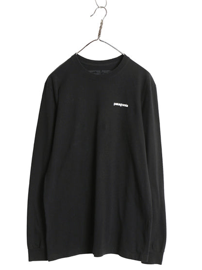 パタゴニア 両面 プリント 長袖 Tシャツ メンズ M 19年製 アウトドア ロンT ロングスリーブ P6 バックプリント ボックスロゴ カットソー 黒