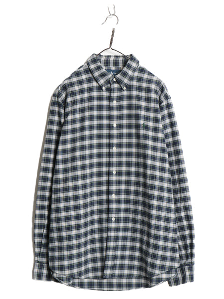 00s ラルフローレン チェック 長袖 ボタンダウン シャツ メンズ XL オールド ポロ 長袖シャツ オックスフォード 大きいサイズ マルチカラー