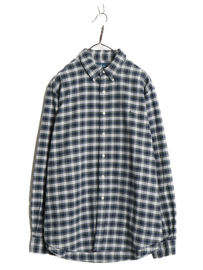 00s ラルフローレン チェック 長袖 ボタンダウン シャツ メンズ XL オールド ポロ 長袖シャツ オックスフォード 大きいサイズ マルチカラー