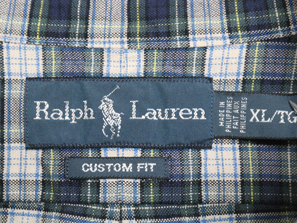 00s ラルフローレン チェック 長袖 ボタンダウン シャツ メンズ XL オールド ポロ 長袖シャツ オックスフォード 大きいサイズ マルチカラー