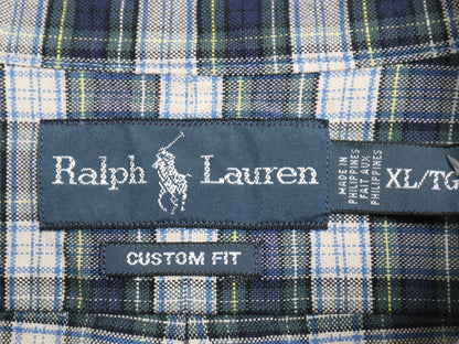 00s ラルフローレン チェック 長袖 ボタンダウン シャツ メンズ XL オールド ポロ 長袖シャツ オックスフォード 大きいサイズ マルチカラー