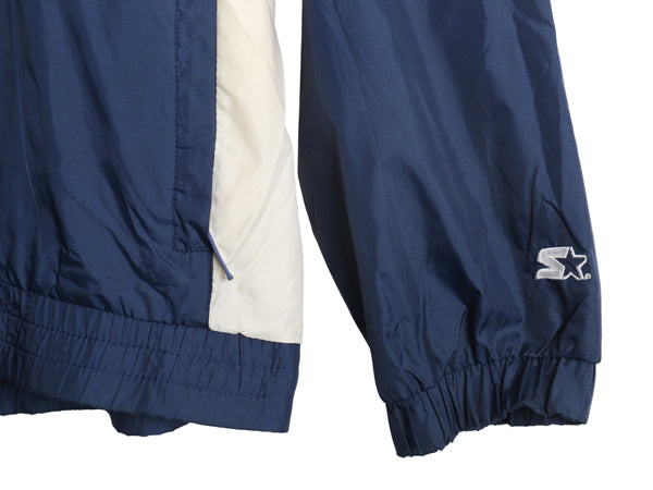 90s レッドソックス ナイロン トラック ジャケット メンズ L オールド MLB オフィシャル スターター スタジャン フルジップ ハイネック 紺
