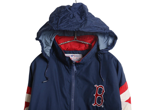 90s レッドソックス ナイロン トラック ジャケット メンズ L オールド MLB オフィシャル スターター スタジャン フルジップ ハイネック 紺