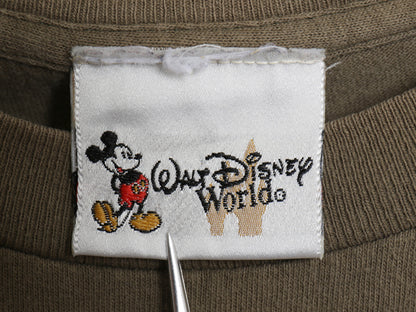 90s ディズニー アニマル キングダム Tシャツ メンズ レディース XL / オールド オフィシャル 恐竜 刺繍 キャラクター カーキ 大きいサイズ
