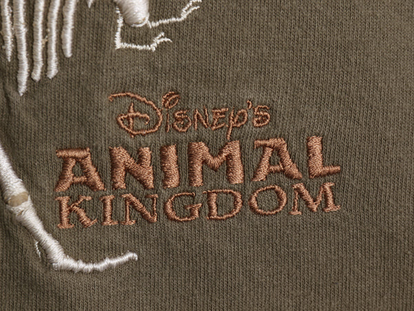 90s ディズニー アニマル キングダム Tシャツ メンズ レディース XL / オールド オフィシャル 恐竜 刺繍 キャラクター カーキ 大きいサイズ